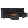 vidaXL Salon de jardin 6 pcs avec coussins noir r&eacute;sine tress&eacute;e