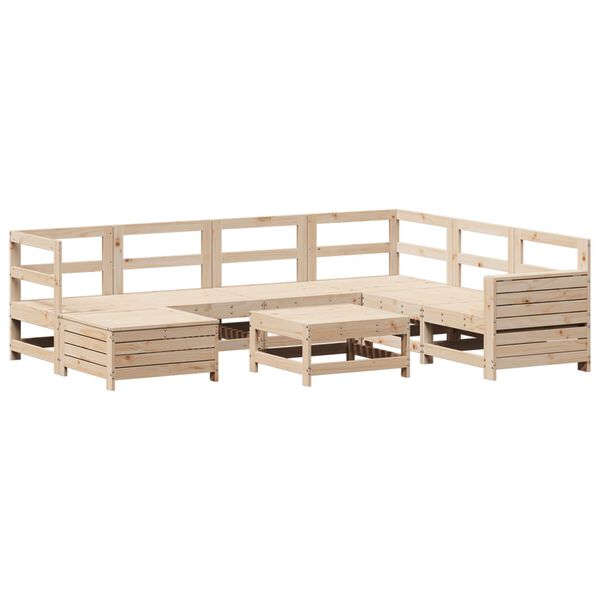 vidaXL Salon de jardin 8 pcs bois de pin massif