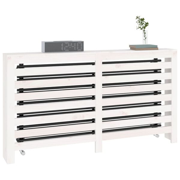 vidaXL Cache-radiateur Blanc 153x19x84 cm Bois massif de pin