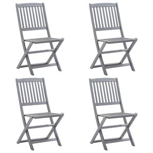 vidaXL Chaises pliables d'ext&eacute;rieur lot de 4 Bois d'acacia solide