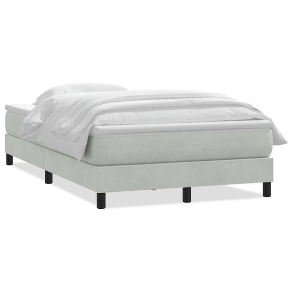 vidaXL Sommier &agrave; lattes de lit et matelas gris clair 120x210cm velours