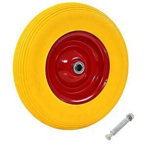 vidaXL Roue pour brouette avec axe PU solide 4.00-8 390 mm