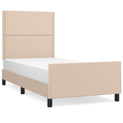 vidaXL Cadre de lit avec tête de lit Cappuccino 90x200 cm Similicuir
