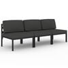 vidaXL Canap&eacute; de jardin 3 places avec coussins Aluminium Anthracite