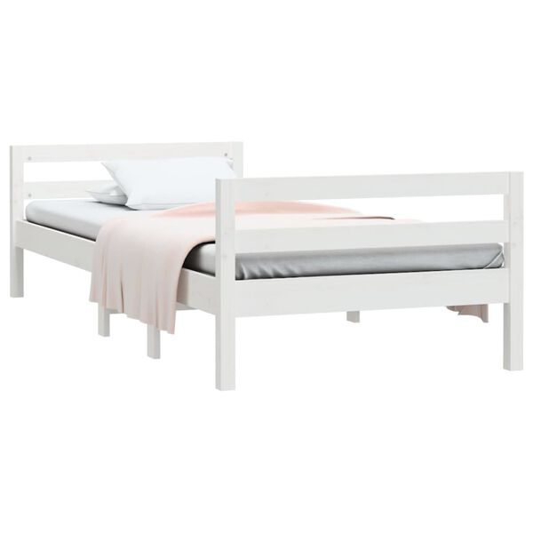 vidaXL Cadre de lit sans matelas blanc 80x200 cm bois massif de pin