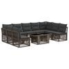 vidaXL Ensemble de canap&eacute; de jardin 10 pc Gris polyrotin