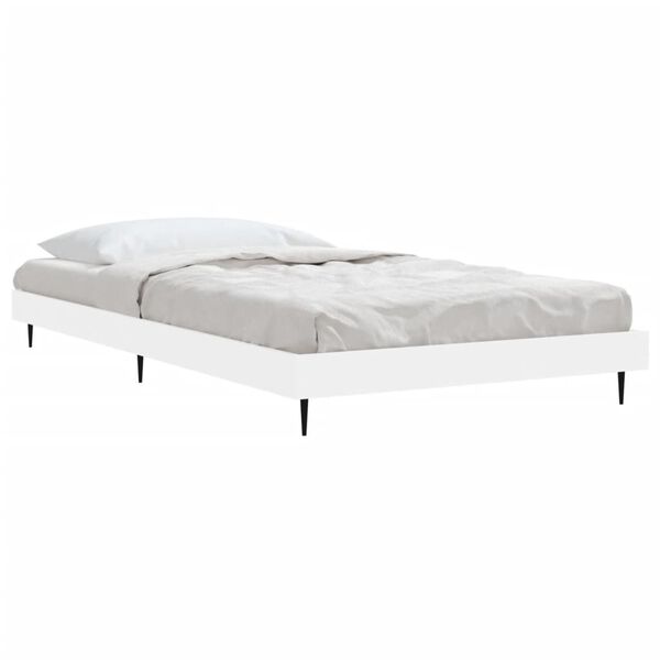 vidaXL Cadre de lit sans matelas blanc 90x200 cm bois d'ing&eacute;nierie