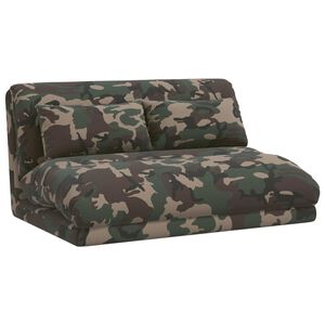 vidaXL Fauteuil de sol ajustable Vert arm&eacute;e Tissu