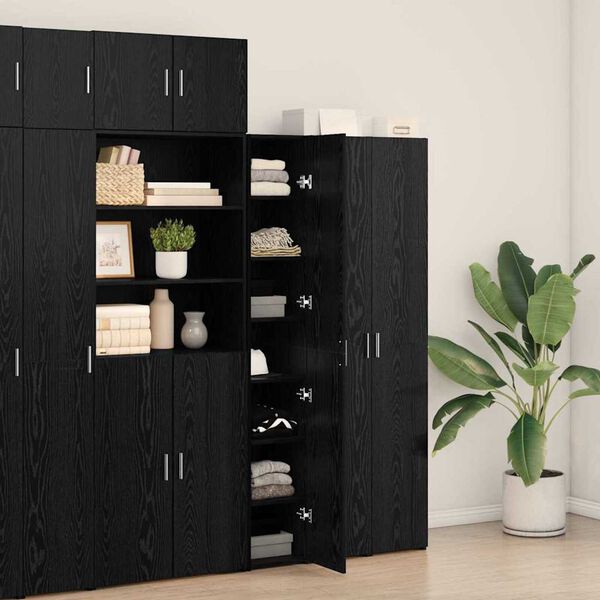 vidaXL Haut Armoire Chêne noir 30 x 42.5 x 185 cm Bois d'ingénierie