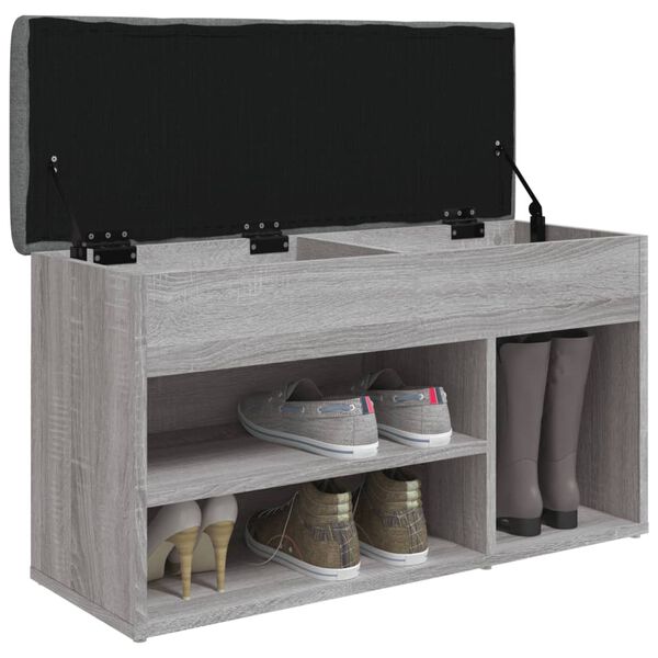 vidaXL Banc à chaussures sonoma gris 82x32x45,5 cm bois d'ingénierie