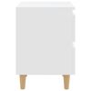 vidaXL Table de chevet avec pieds en pin Blanc 40x35x50 cm