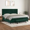 vidaXL Sommier &agrave; lattes de lit et matelas Vert fonc&eacute; 200x200cm Velours