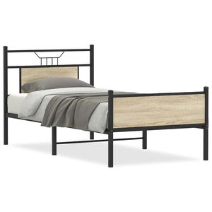 vidaXL Cadre de lit sans matelas ch&ecirc;ne sonoma 75x190 cm
