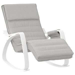 vidaXL Chaise &agrave; bascule Gris clair Tissu