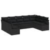 vidaXL Ensemble de canap&eacute; de jardin 9 pc Noir polyrotin