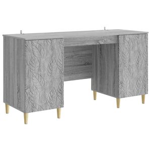 vidaXL Bureau Sonoma gris Bois d'ing&eacute;nierie 142,5 x 50 x 75 cm