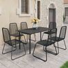 vidaXL Ensemble &agrave; manger de jardin 7 pcs PVC r&eacute;sine tress&eacute;e noir