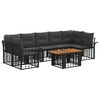 vidaXL Ensemble de canap&eacute; de jardin 8 pc Noir et Gris fonc&eacute; polyrotin