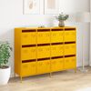 vidaXL Buffet jaune moutarde 135x39x103,5 cm acier lamin&eacute; &agrave; froid