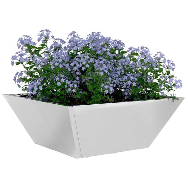 vidaXL Cache-pot de jardin Argent 40 x 40 x 15 cm Acier inoxydable