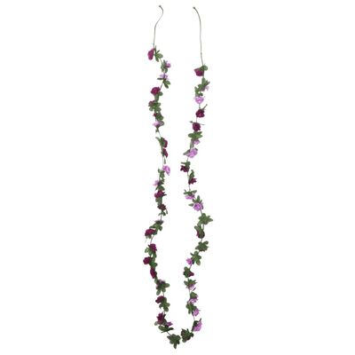 vidaXL Guirlandes de fleurs artificielles 6 pcs violet clair 250 cm