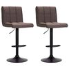vidaXL Tabourets de bar lot de 2 taupe tissu