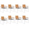 vidaXL Chaises de jardin lot de 8 avec coussins Bois d'acacia solide