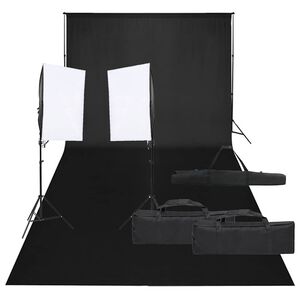 vidaXL Kit de studio photo avec &eacute;clairage et toile de fond