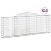vidaXL Paniers &agrave; gabions arqu&eacute;s 13 pcs 300x30x100/120 cm fer galvanis&eacute;