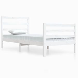 vidaXL Cadre de lit sans matelas blanc bois de pin massif 90x200 cm