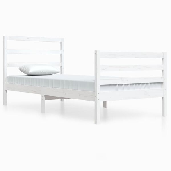 vidaXL Cadre de lit sans matelas blanc bois de pin massif 90x200 cm