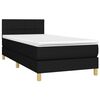 vidaXL Sommier &agrave; lattes de lit avec matelas Noir 100x200 cm Tissu