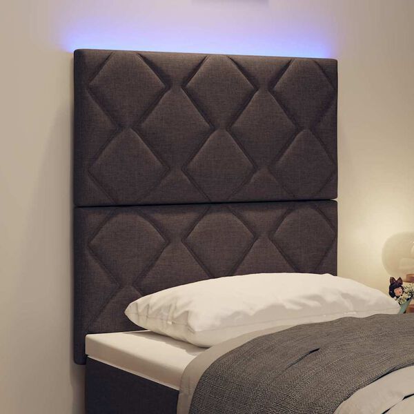 vidaXL T&ecirc;te de lit avec des lumi&egrave;res &agrave; LED Gris clair 80 cm tissu