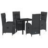 vidaXL Ensemble de salle &agrave; manger pour jardin 5 pc Noir polyrotin