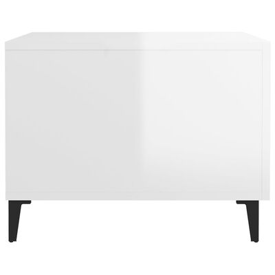 vidaXL Tables basses avec pieds métal 2 pcs Blanc brillant 50x50x40 cm