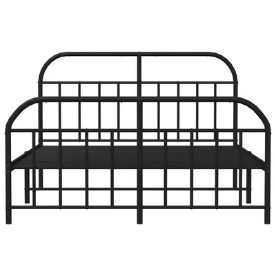 vidaXL Cadre de lit métal sans matelas avec pied de lit noir 180x200cm