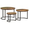 vidaXL Tables gigognes 3 pcs bois massif de r&eacute;cup&eacute;ration