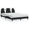 vidaXL Cadre de lit Viana avec LED sans matelas noir et blanc 140x200 cm