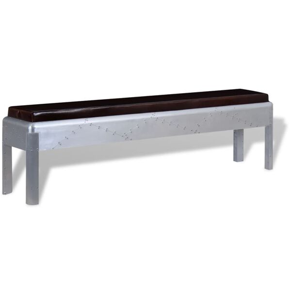 vidaXL Banc d'entr&eacute;e Cuir v&eacute;ritable 160 x 32 x 45 cm