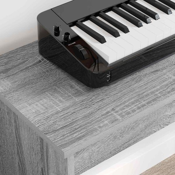 vidaXL Stand de clavier Gris Sonoma 130 x 32 x 64 cm Bois d'ing&eacute;nierie