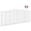 vidaXL Paniers &agrave; gabions arqu&eacute;s 3 pcs 400x30x140/160 cm Fer galvanis&eacute;