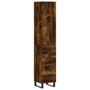 vidaXL Buffet haut Ch&ecirc;ne fum&eacute; 34,5x34x180 cm Bois d'ing&eacute;nierie