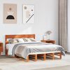 vidaXL Cadre de lit sans matelas cire marron 140x190cm bois pin massif
