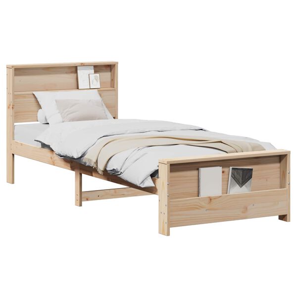 vidaXL Cadre de lit Marron 75 x 190 cm Bois d'ing&eacute;nierie