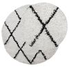 vidaXL Tapis shaggy &agrave; poils longs moderne cr&egrave;me et noir &Oslash; 100 cm