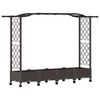 vidaXL Lit &Eacute;lev&eacute; avec Treillis et Toit Marron 207 x 40 x 129 cm PP