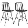vidaXL Tabourets de bar lot de 2 Noir R&eacute;sine tress&eacute;e et acier