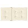 vidaXL Coussins de chaise de jardin &agrave; dossier bas lot de 4 cr&egrave;me