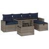 vidaXL Ensemble de canap&eacute; de jardin 6 pcs avec coussins gris r&eacute;sine tress&eacute;e