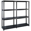 vidaXL &Eacute;tag&egrave;re de rangement &agrave; 4 niveaux Noir 122x30,5x130 cm Plastique